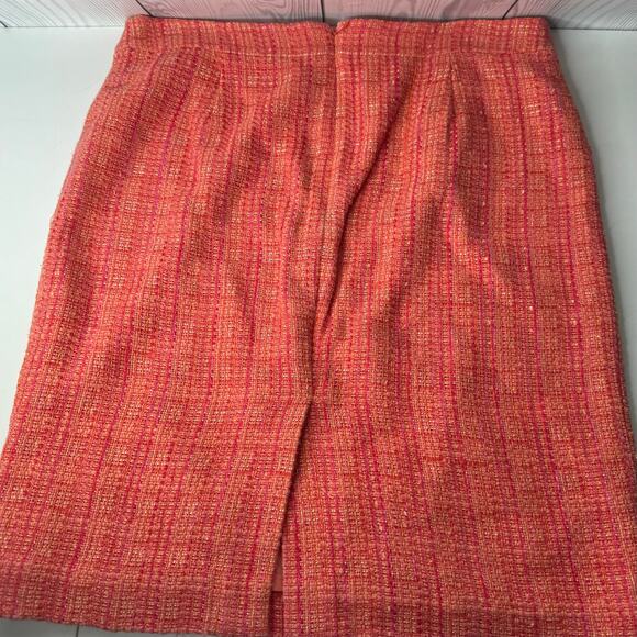 J. Crew No. 2 Pencil Skirt Tweed Orange Knee Length Career Academia Size 12 - Picture 3 of 8